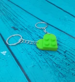 Seninle Anlam Bulurum Lego Dizayn Kalp Anahtarlık 2'li Yeşil Renk - 1
