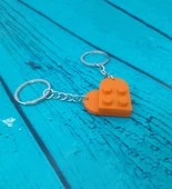 Seninle Anlam Bulurum Lego Dizayn Kalp Anahtarlık 2'li Turuncu Renk - 2