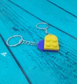 Seninle Anlam Bulurum Lego Dizayn Kalp Anahtarlık 2'li Sarı Lacivert Renk - 2