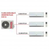 Vestel Flora Doğa 1 Dış + 3 İç Ünite (9+9+12) Duvar Tipi Multi Inverter Plus Klima - 1