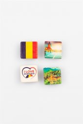 Romanya Temalı Dörtlü Taş Magnet thumbnail 5