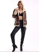 Mtn M2188 Kadın Deri İçi Kürklü Oversize Ceket thumbnail 1