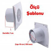 Dekoratif Banyo Wc Havalandırma Aspiratörü Fanı Kirli Hava Kötü Koku Fanı 100 mm - 2