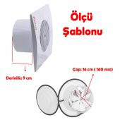 Kapaklı Banyo Wc Havalandırma Aspiratörü Fanı Kirli Hava Kötü Koku Fanı Metal Vantilatör 160 mm - 2