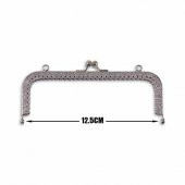 Vintage Metal Çanta Sapı Delikli 12.5CM Nikel - 1