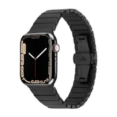Apple Watch 42 44 45 49 mm Uyumlu Baklalı Çelik Kordon - 3