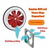 Kapaklı Banyo Wc İşyeri Havalandırma Aspiratörü Fanı Kirli Hava Kötü Koku Metal Vantilatör 250 mm - 3