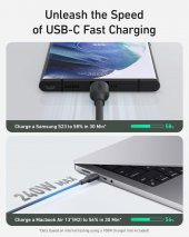 Anker 543 USB-C to USB-C 140W Şarj Destekli 1,8m Şarj Kablosu (Eco Friendly) - Siyah - OUTLET - 2