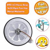 Vantilatör Banyo Wc İşyeri Havalandırma Aspiratörü Fanı Kirli Hava Kötü Koku Metal 250 mm - 1