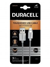Duracell 2m USB-A to Micro USB Örgülü Şarj Kablosu - Beyaz - 1