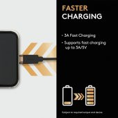 Duracell 2m Lightning to USB-A Örgülü Şarj Kablosu - Siyah - 3