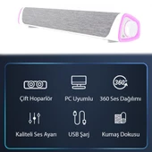 Coofbe Rgb Işıklı Bluetooth Soundbar Bluetooth Hoparlör Subwoofer Tv Bilgisayar Ses Sistemi Çift Hoparlör - 9