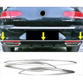 VW Passat B8 Krom Arka Tampon Alt Çıta 3 Parça 2014-2019 Paslanmaz Çelik - 3