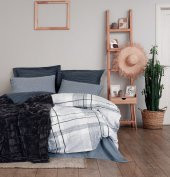 Cotton Box Çift Kişilik Trim Battaniyeli Nevresim Takımı Smooth Siyah - 1