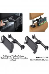 Tablet Ve Telefon Tutucu Araç Içi Koltuk Kafalık Model Robotik Dönebilen 2 Adet Gönderim - - 1