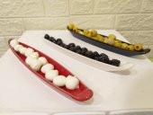 3lü Özel İtalyan Tasarım Şık Zeytinlik Sunumluk Kahvaltı Tabağı Seramik - 2