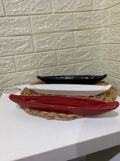 3lü Özel İtalyan Tasarım Şık Zeytinlik Sunumluk Kahvaltı Tabağı Seramik - 3