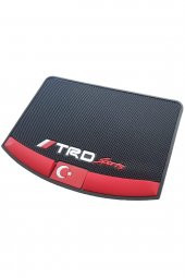 Kaydırmaz Silikonlu Ped Araç Göğüs Torpido Ev Ofis Çok Amaçlı TRD Sports Bayrak Desenli 18cmx13cm - 1