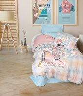 Cotton Box Genç Odası Tek Kişilik Lastikli Çarşaflı Nevresim Takımı Smile Mint - 1