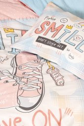 Cotton Box Genç Odası Tek Kişilik Lastikli Çarşaflı Nevresim Takımı Smile Mint - 2