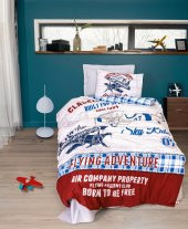 Cotton Box Junior Tek Kişilik Lastikli Çarşaflı Nevresim Takımı Flying Gri - 1