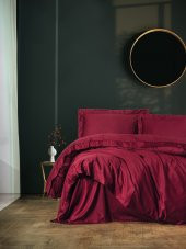 Cotton Box Elegant Saten Çift Kişilik Nevresim Takımı Bordo - 1