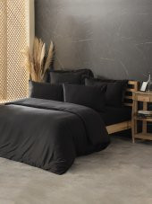 Cotton Box Silky Saten Çift Kişilik Nevresim Takımı Siyah thumbnail 1