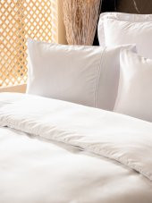 Cotton Box Silky Saten Çift Kişilik Nevresim Takımı Beyaz thumbnail 2