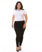 Ekstra Dar Kalıplı Yüksek Belli ve Bilek Boylu Cepli Kadın Kot Pantolon Skinny Jean Siyah Denim - 8