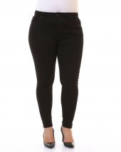 Ekstra Dar Kalıplı Yüksek Belli ve Bilek Boylu Cepli Kadın Kot Pantolon Skinny Jean Siyah Denim - 9
