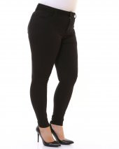 Ekstra Dar Kalıplı Yüksek Belli ve Bilek Boylu Cepli Kadın Kot Pantolon Skinny Jean Siyah Denim - 10