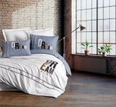 Cotton Box Mood Nakışlı Ranforce Çift Kişilik Nevresim Takımı Forever Gri thumbnail 1