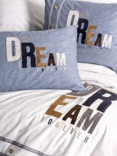 Cotton Box Mood Nakışlı Ranforce Çift Kişilik Nevresim Takımı Forever Gri thumbnail 2