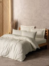 Cotton Box Plaid Ranforce Tek Kişilik Nevresim Takımı Krem - 1