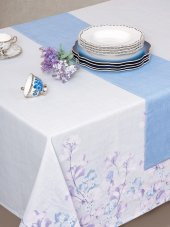 Cotton Box Baskılı Masa Örtüsü Seti Neva Gri 160x180 - 2