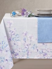 Cotton Box Baskılı Masa Örtüsü Seti Neva Gri 160x180 - 4