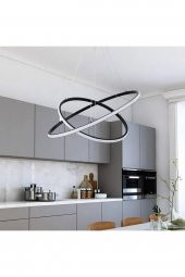 Badara / Sarkıt Avize / 60-40 cm / Antrasit Gövde / 3 Renk Işık thumbnail 1