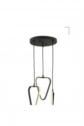 Kalpli / Sarkıt Avize / 80x30 cm / Antrasit Gövde / 3 Renk Işık - 1