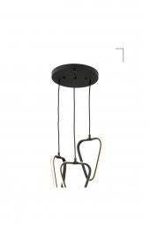 Kalpli / Sarkıt Avize / 80x30 cm / Antrasit Gövde / 3 Renk Işık - 3