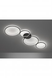 Efes / 100x35 cm / Plafonyer Avize / 4 Çember / 3 Renk Işık / Antrasit Gövde - 3