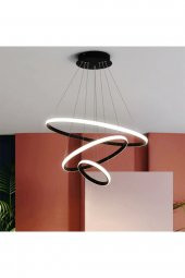 Bozkurt / Sarkıt Avize / 50-40-30 cm / 3 Çember / Antrasit Gövde / 3 Renk Işık - 3