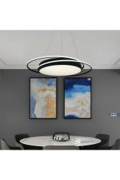 Davul / Çemberli / Sarkıt Avize / 55 cm / Antrasit Gövde / 3 Renk Işık / 3 Yıl Garanti - 2
