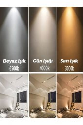 Punta / 90x30 cm / Plafonyer Avize / 4 Çember / 3 Renk Işık / Antrasit Gövde - 2