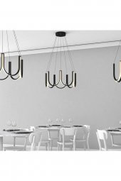 İskandinav / 60 cm / Sarkıt Avize / Antrasit Gövde / 3 Renkli Işık / 3 Yıl Garanti - 3