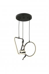 Karışık / Sarkıt Avize / 80x30 cm / Antrasit Gövde / 3 Renk Işık - 1