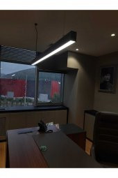 Luna / 100 cm / Sarkıt Avize / 3 Renk Işık / Antrasit Gövde - 1