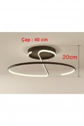 Pirlepe / Plafonyer Avize / 40 cm / Antrasit Gövde / 3 Renk Işık - 2