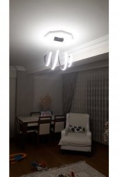 Spiral / 60 cm / Sarkıt Avize / Antrasit Gövde / 3 Renk Işık / 3 Yıl Garanti - 3
