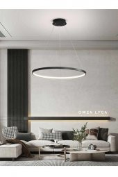 Karpos / Sarkıt Avize / Tekli Çember / 80 cm / Antrasit Gövde / 3 Renk Işık - 1