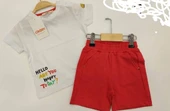 ÇİKO BY Kırmızı Erkek Bebek Tshirt Şort thumbnail 4